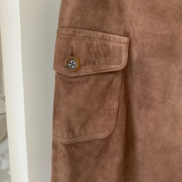 Suede Brown Mini Skirt with side pocket- very similar to Marc Jacobs - Picture 3 of 6